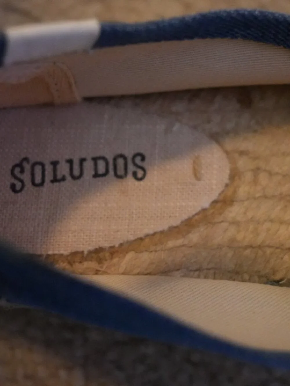 Soludos Blue Denim Frayed Edge Flat Espadrille Mules Slides Size 10